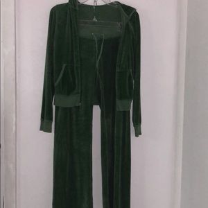 juicy couture olive velour track set